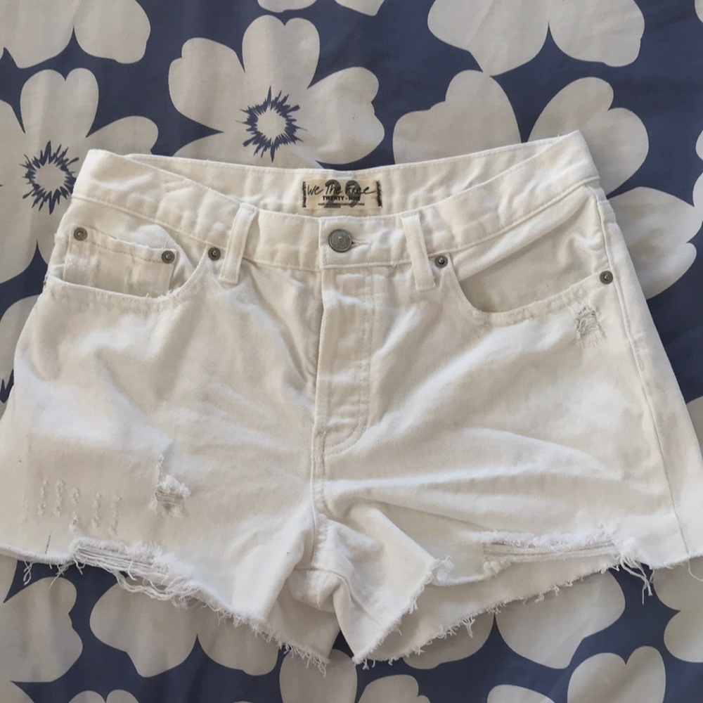White Free People Denim Shorts